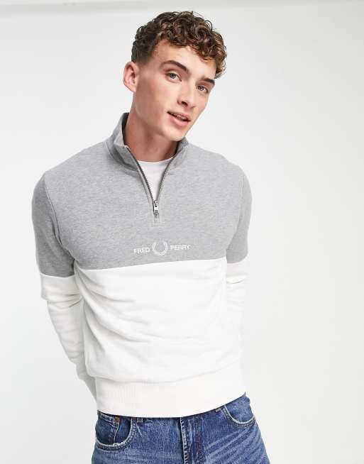 Fred perry grey online sweatshirt