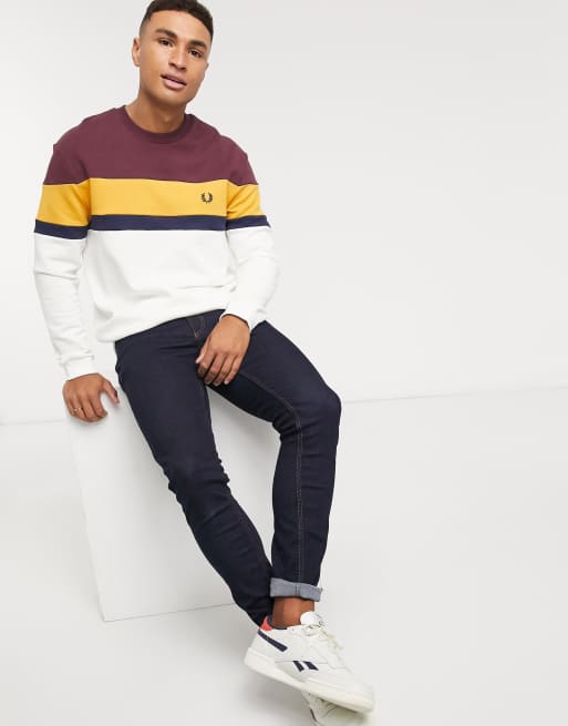 Fred perry burgundy outlet sweatshirt