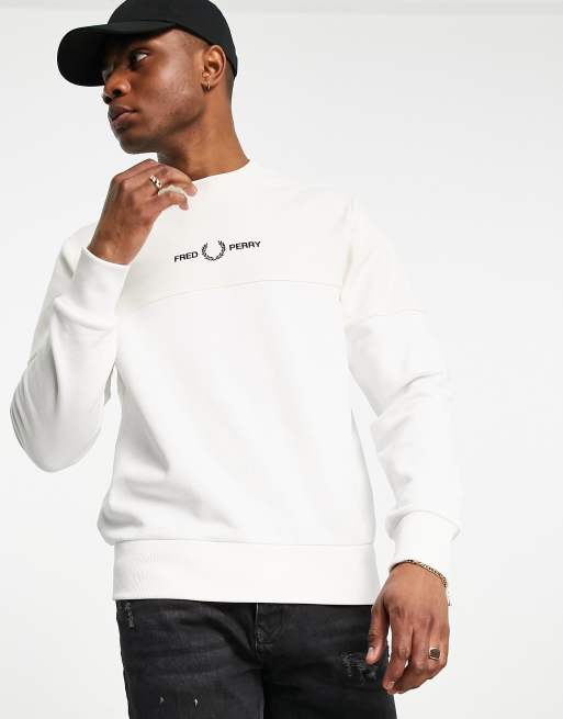 White fred perry sweatshirt new arrivals