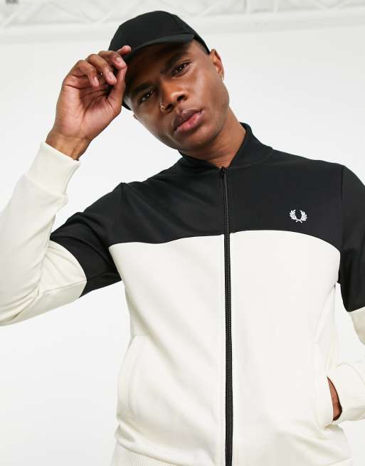 Fred Perry color block track jacket in black | ASOS