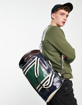 Fred Perry colour block barrel bag in multi