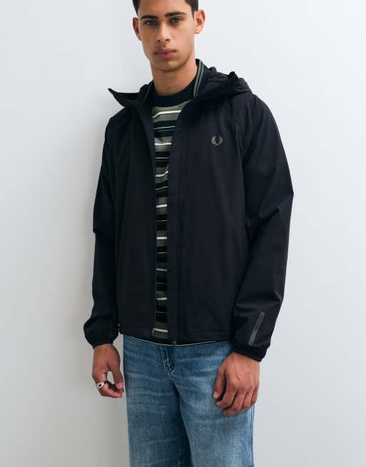 Fred Perry colour block hooded jacket in black, 3 of 5