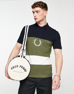 Fred Perry colour block polo shirt in multi