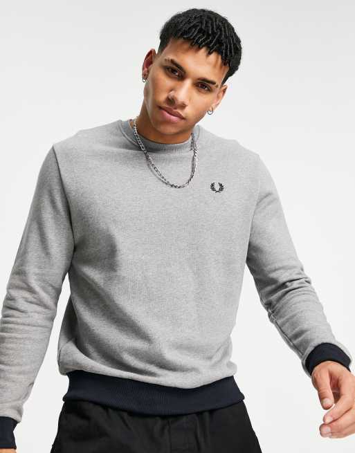 Grey fred perry sweatshirt sale