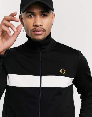 fred perry black track jacket