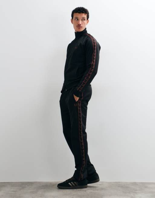 Fred Perry contrast tape co-ord track jacket in black, 2 of 5