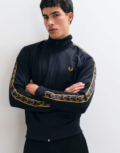 Fred Perry contrast tape co-ord track jacket in navy - view 1
