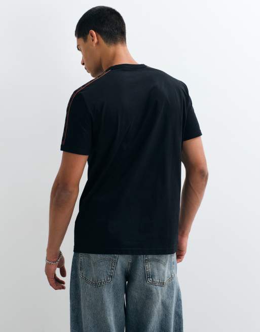Fred Perry contrast tape ringer t-shirt in black, 4 of 5