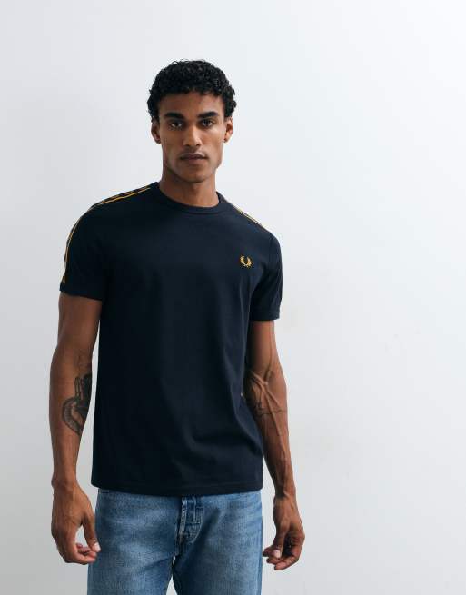 Fred Perry contrast tape ringer t-shirt in navy, 3 of 5