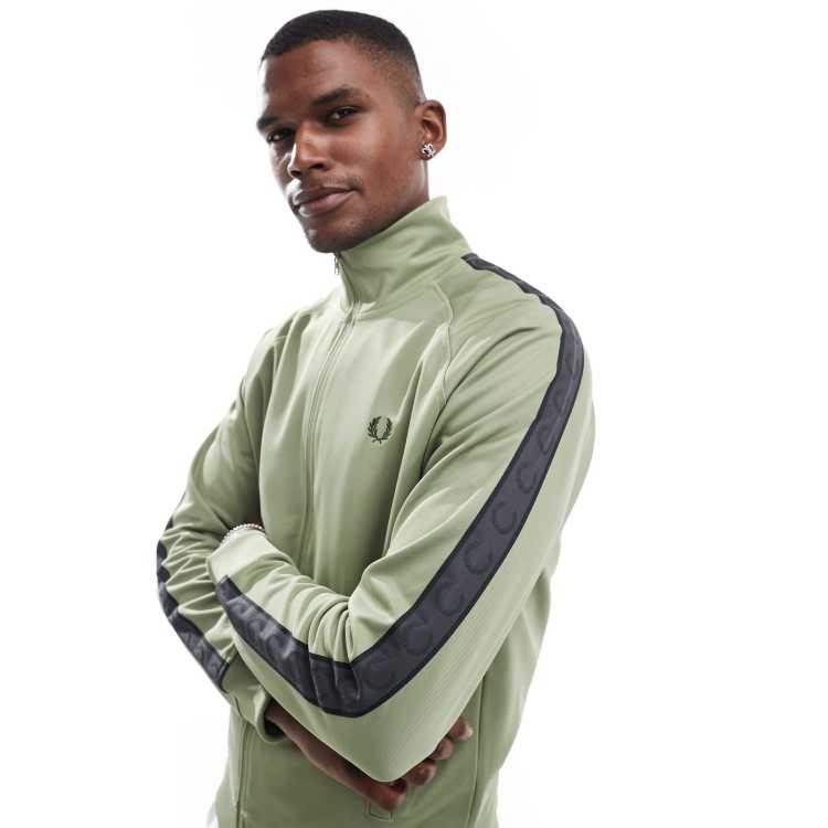 Contrast Tape Track Jacket - Ecru / Tennis Blue | Men's