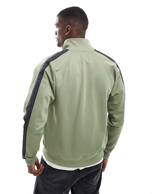 Fred Perry contrast tape track jacket in green | ASOS Fred Perry contrast tape track jacket in green | ASOS