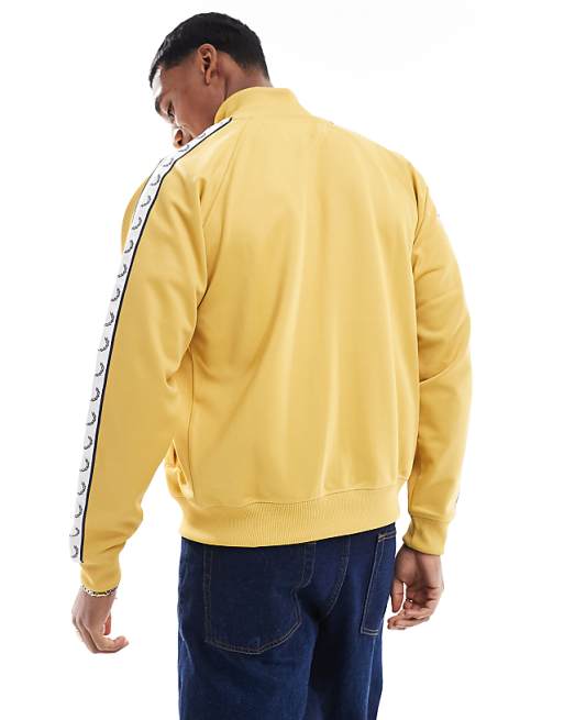 Fred Perry contrast taped track jacket in yellow | ASOS Fred Perry contrast taped track jacket in yellow | ASOS