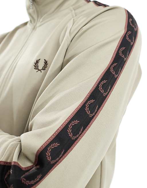 Fred Perry contrast taping track jacket in beige - part of a Fred Perry contrast taping track jacket in beige - part of a
