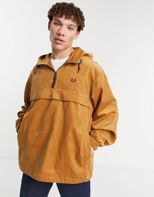 Fred Perry cord overhead jacket in tan