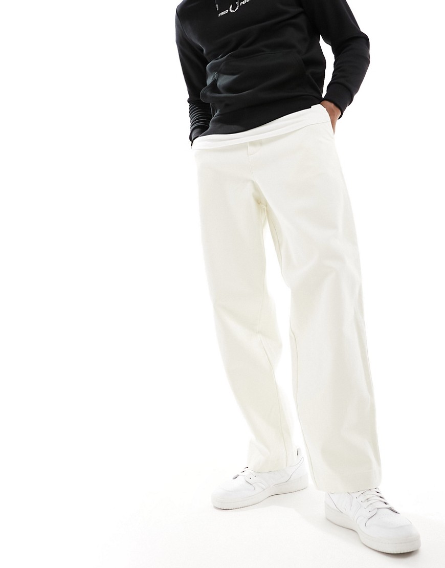 cord pants in ecru-White