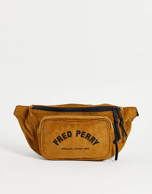  Fred Perry corduroy bum bag in tan 
