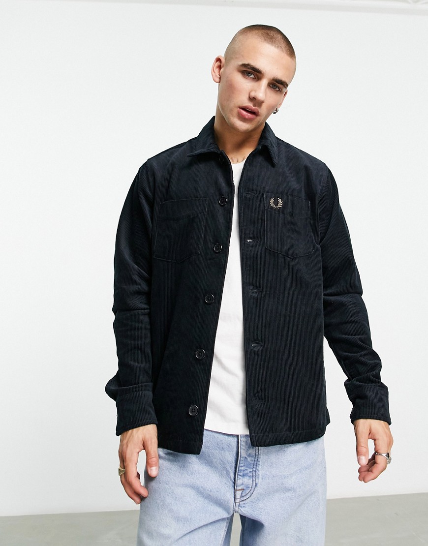 Fred Perry corduroy overshirt in navy