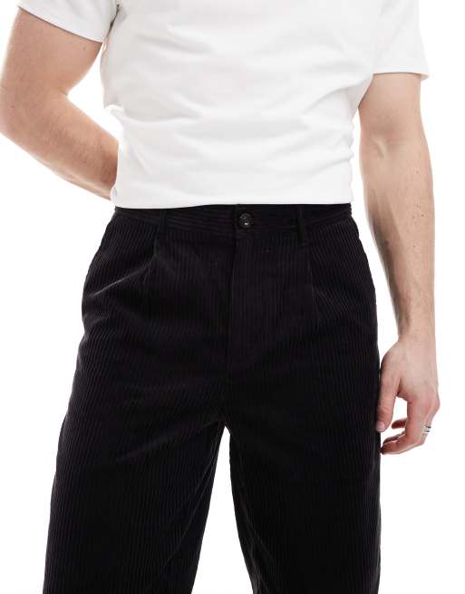 Fred Perry corduroy taped trouser in black, 3 of 5