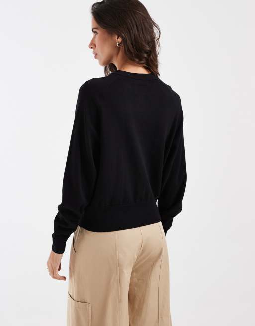 Fred Perry crew neck cardigan in black, 4 of 4