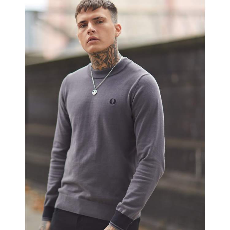 Grey fred perry jumper new arrivals