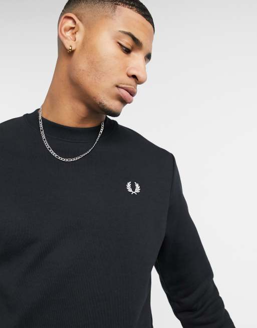 Fred Perry crew neck sweat in black, 3 of 4