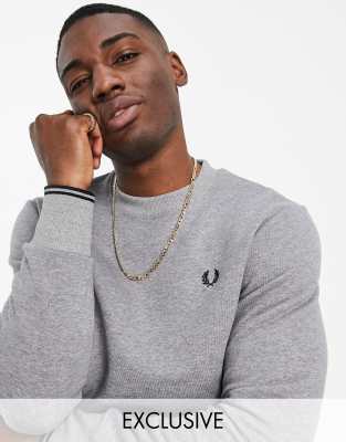 Fred Perry Fred Perry crew neck sweat in grey