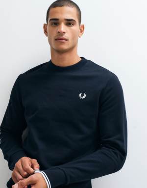 Fred Perry crew neck sweat in navy