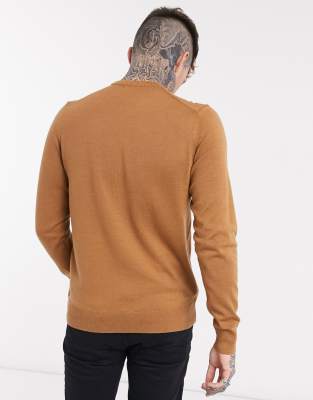 tan crew neck sweater