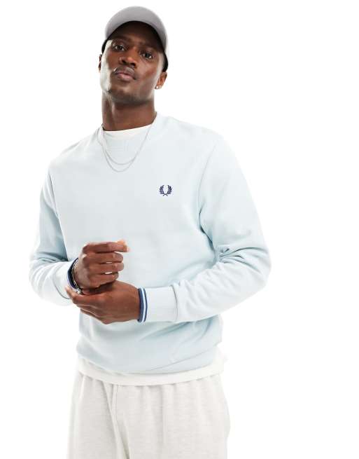 Fred Perry crew neck sweatshirt in light blue