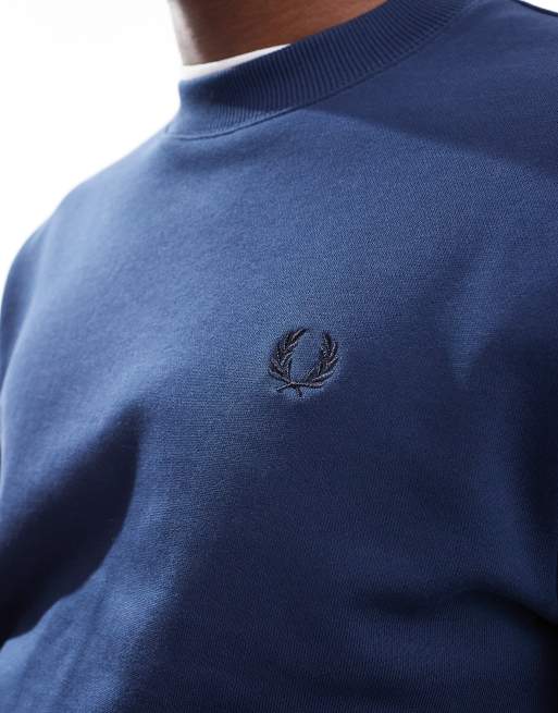 Fred Perry Crew Neck Sweatshirt in Navy | ASOS