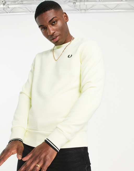 Yellow fred perry sweatshirt new arrivals