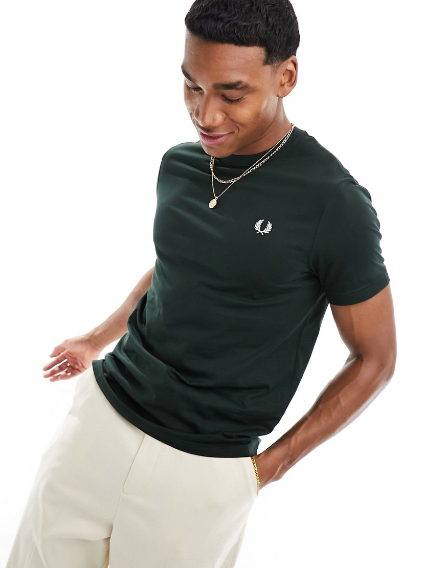 fred perry crew neck t-shirt in green