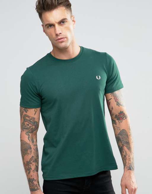 Fred Perry Crew Neck T Shirt in Green ASOS