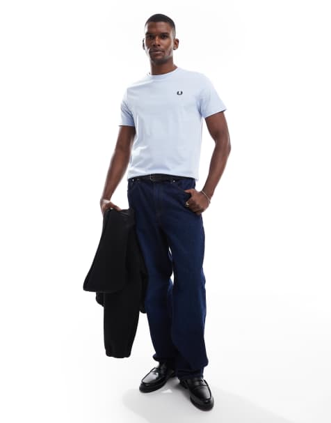 Fred Perry crew neck t-shirt in light blue - view 1