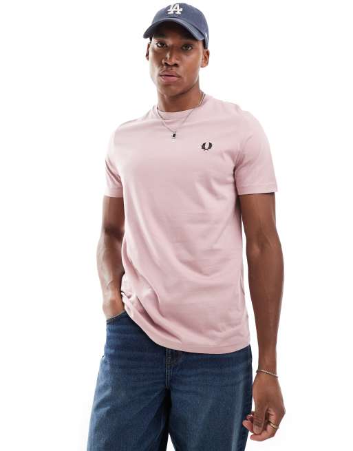 Fred Perry crew neck t shirt in light pink ASOS