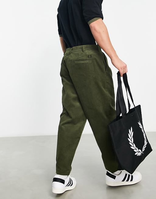Fred Perry cropped cord tapered trousers in khaki | ASOS Fred Perry cropped cord tapered trousers in khaki | ASOS