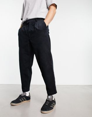 Fred Perry cropped cord trousers in navy