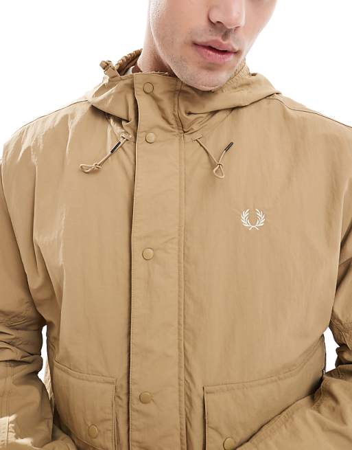 Fred Perry cropped fishing parka jacket in beige | ASOS Fred Perry cropped fishing parka jacket in beige | ASOS