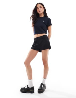 Fred Perry Cropped Ringer T-shirt In Navy