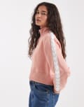 [Fred Perry] Fred Perry cropped tape track jacket in pink 34 PINK