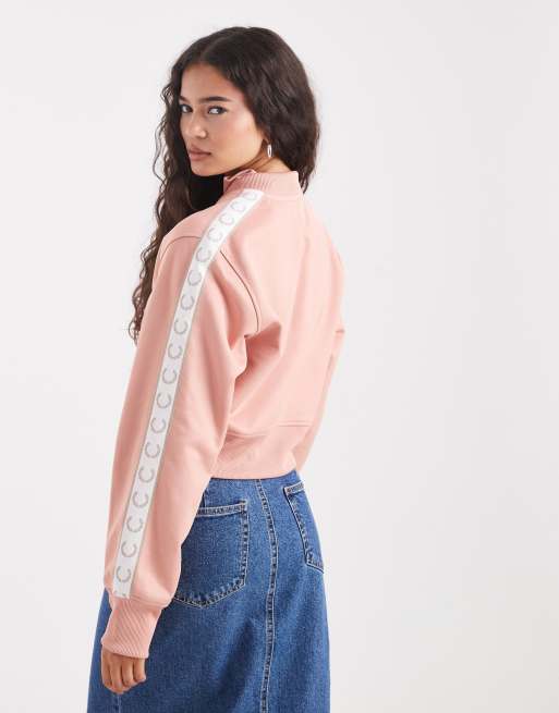 FRED PERRY  Taped Track Jacket ピンク　L Fred Perry cropped tape track jacket in pink | ASOS