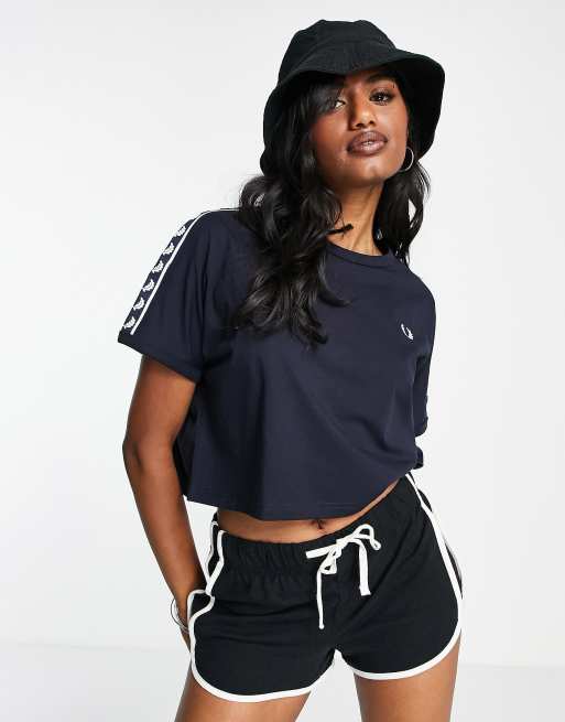 Fred Perry cropped taped ringer t-shirt in navy - part of a set