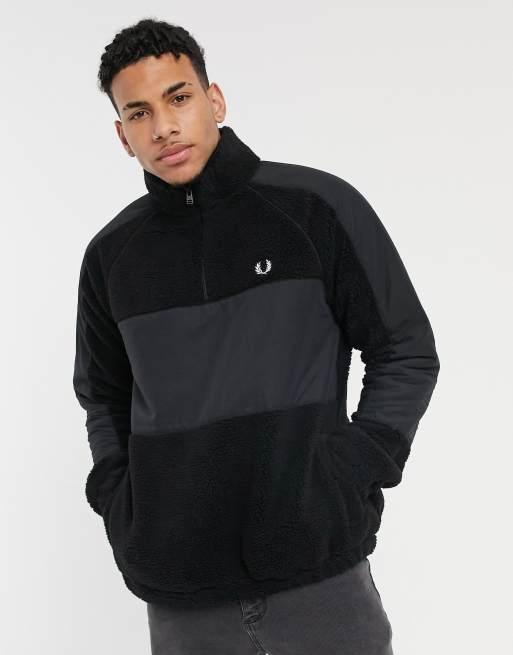 Fred perry half 2025 zip panelled jacket