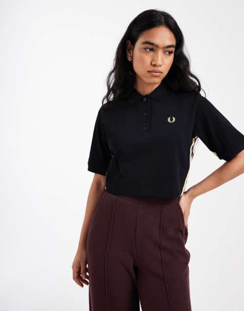 Fred Perry – Czarna koszulka polo z taśmą z logo, część zestawu - view 1