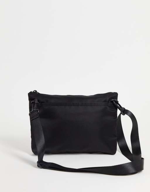 Fred Perry – Czarna podręczna torebka crossbody z lamówkami, 3 z 4