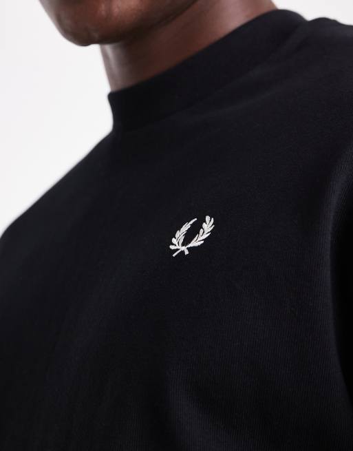 Fred Perry – Czarny luźny T-shirt, 5 z 5