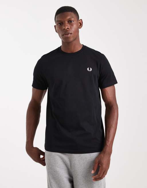 Fred Perry – Czarny T-shirt z dużym logo, 3 z 5