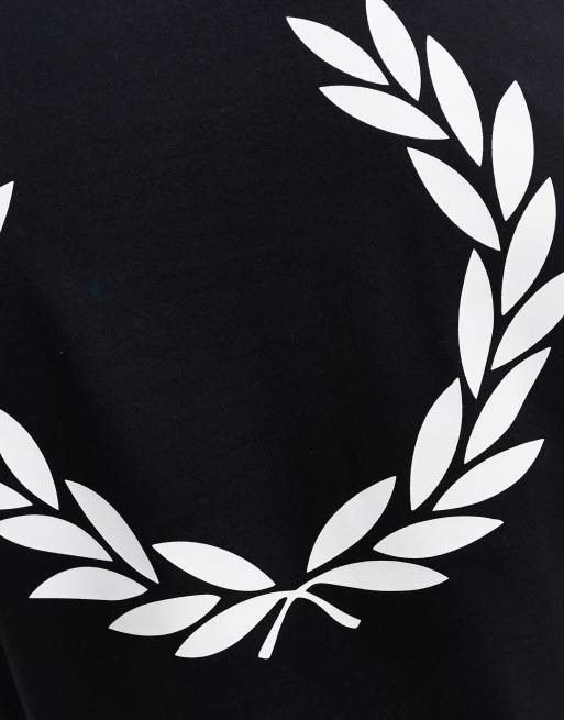 Fred Perry – Czarny T-shirt z motywem wieńca laurowego, 3 z 4