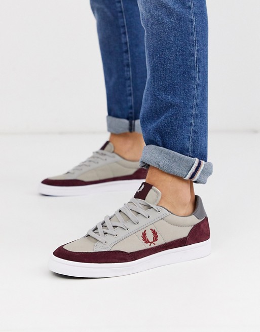 Fred Perry Deuce suede trim trainers in grey