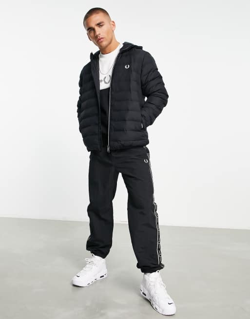 Manteau Homme Fred Perry En Laine Noire à Capuche - Taille M - Occasion Très Bon état